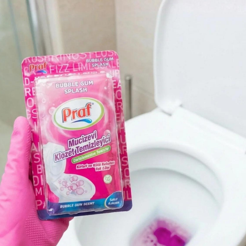 Praf Klozet Temizleyici 5'li paket Bubble Gum Splash – Güçlü Temizlik & Kalıcı Ferahlık