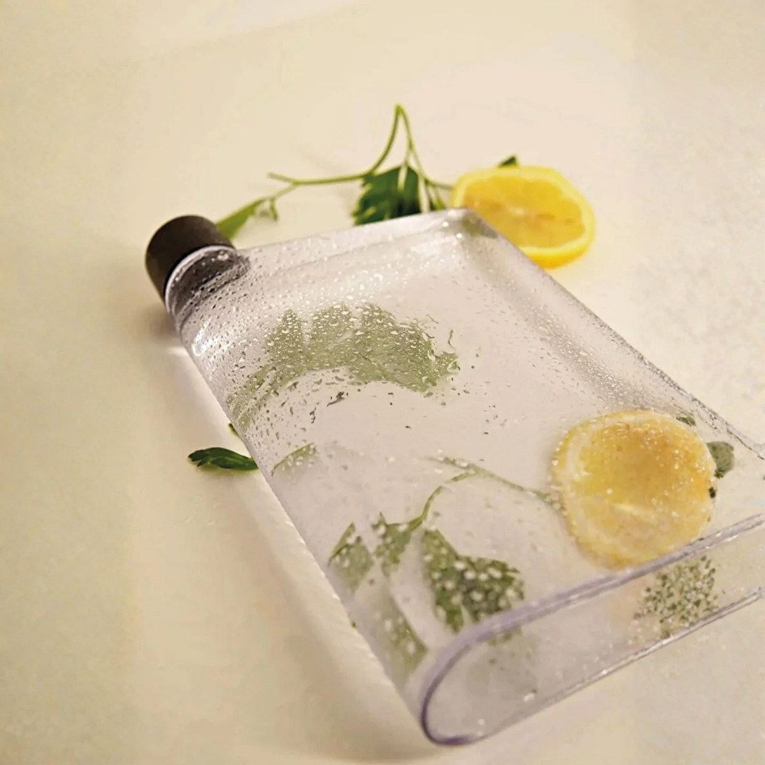 Bottle Motivasyon A5 Su Matarası Şeffaf Pruple 420ml