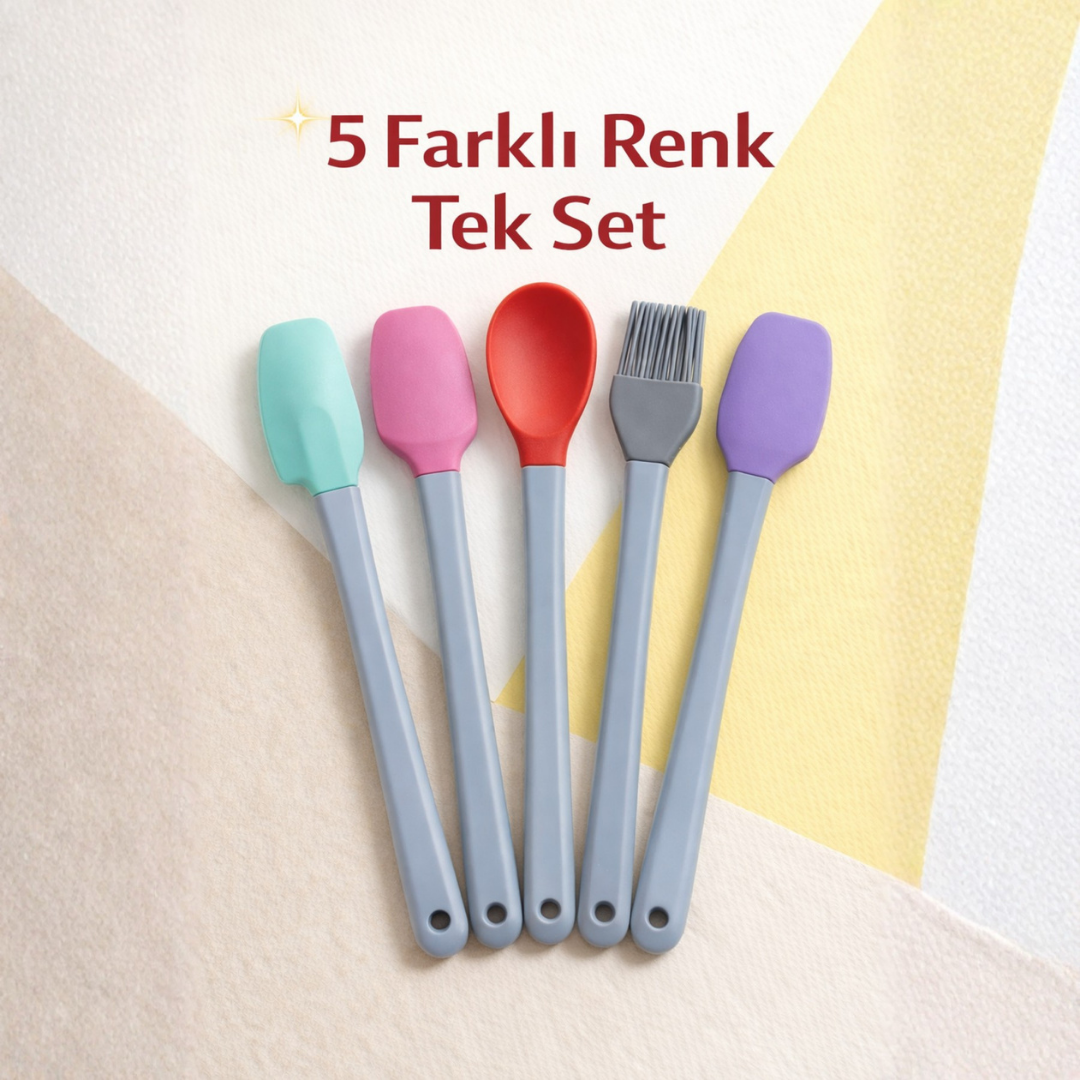 Silikon Spatula Seti - Mini Şef Seti 5'li