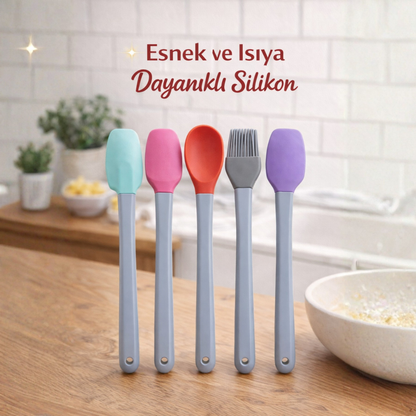 Silikon Spatula Seti - Mini Şef Seti 5'li