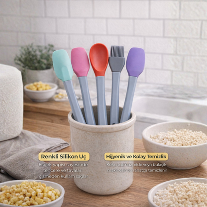 Silikon Spatula Seti - Mini Şef Seti 5'li